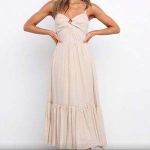 Petal and Pup beige midi dress